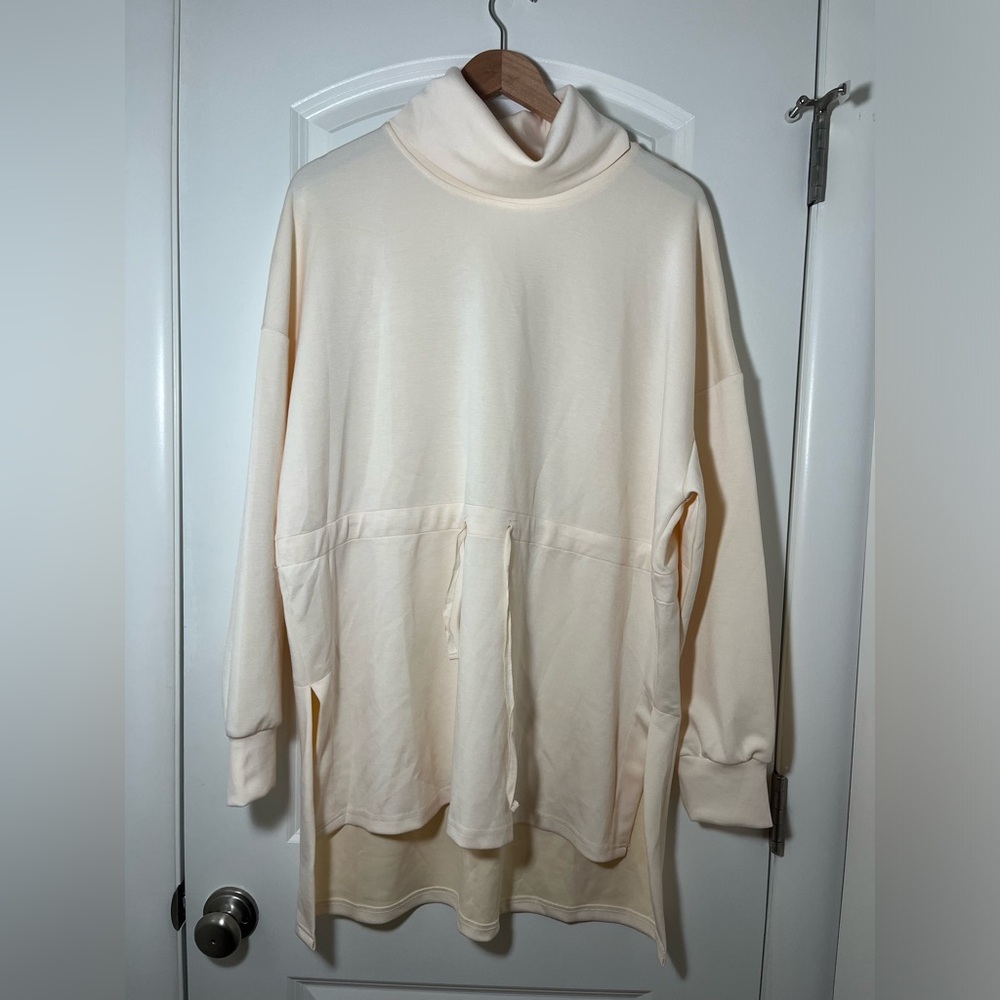 P Cill Womens Cozy Cream Cowl Neck Tunic Sweater #126